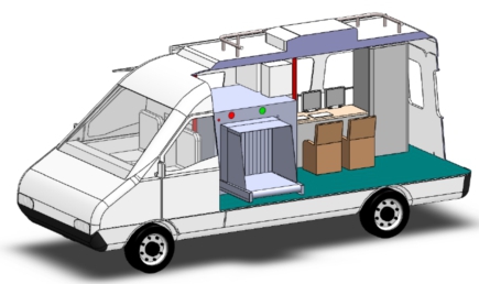 BVE-8065M Mobile X-ray Baggage Scanner Mounted on Van